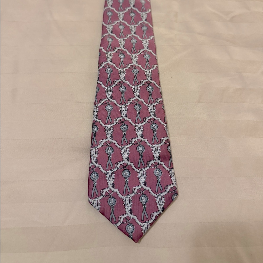 Elegant Pink and Gray Men's Tie